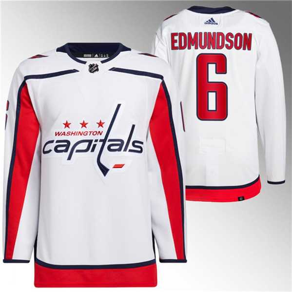 Men%27s Washington Capitals #6 Joel Edmundson White Stitched Jersey->pittsburgh penguins->NHL Jersey
